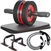 EnterSports Abdominal Roller Muscle Trainer, 6-in-1 Abdominal Trainer con Fitness Band, Flessioni, Knee Mat, Trainer addominale per casa, Attrezzature per il fitness