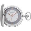 REGENT Orologio da tasca da uomo Savonnette Coperchio pieghevole Cromato 50 MM Quarzo Bianco Quadrante Grigio Numeri arabi, P-729 - Lancette in oro rosa e stemma, Classico