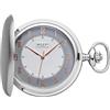 REGENT Orologio da tasca da uomo Savonnette Coperchio pieghevole Cromato 50 MM Quarzo Bianco Quadrante Grigio Numeri arabi, P-728 - Lancette in oro rosa/liscia opaca, Classico