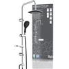 EISL Room DXLD60088CS - Set doccia a pioggia con montaggio a parete, 200 x 200 mm, colore: Cromo/Nero