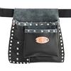 Ferrari Pelle Emilia Borchiata - Borsa in Vera Pelle, Colore Nero, Rivetti Cromati, Cintura Inclusa