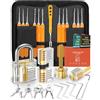 Eventronic Set Fabbro, Set Grimaldelli da 32 Pezzi Grimaldelli Lock Picking con 4 Trasparente Serratura Lucchetto con Borsa di e Istruzioni, Pratica Aprire le Serrature Set per Fabbri Principianti