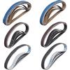 Sruhrak Affilacoltelli Nastri Abrasivi 12,5 X 305 mm-24 Pezzi Kit di Nastri di Ricambio Compatibili con Work Sharp Knife & Tool Sharpener, 4X 80/120/240/400/800/1000 Grane Abrasivi per Levigare