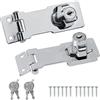 fuxunamz Chiavistello Porta Hasp Serratura Metallo, Con Chiave E Viti Per Cancello, Per cancello, Finestre, Cassetti, Porte Da Giardino, Armadio, 2 Pezzi, Argento