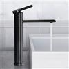 SHANFO Rubinetto per lavabo girevole a 360° Nero,Alto Miscelatore Monocomando per Lavabo,Fredda e Calda Regolabile Rubinetto per Lavabo Bagno SHANFO M3OK-T