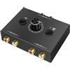 UNSTINCER RCA L/R Commutatore Audio Switch 2(1)-In-1(2)-Out, Analog Aux Interruttore Scatola con Volume, HIFI Stereo Suono Selettore Deviatore Sdoppiatore per Ampli Cuffie PC Casse Phono