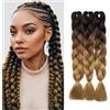 Silk-co 60cm (Confezione da 3)-Treccine Africane Extension 3 Pezzi Capelli Finti per Treccia Extension Trecce Lunghe Braiding Hair-Marrone Scuro a Marrone Chiaro