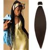 Silk-co 66cm-Extension per Treccine Capelli Colorati Soffice Capelli Finti per Treccia Braiding Hair Extension Treccine-Cioccolato