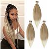 Cybelleza Extension per Treccine Africane Capelli Finti per Treccine EZ Pre Stretched Braiding Hair Pre Allungato Stirato Yaki Capelli Sintetici Lunghi Afro Trecce 3 Ciocche 65cm Bionda scura & Bleach Blonde
