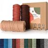 HanCheng 60 m x 3 mm Filo Macrame Colorato Sfumato Set di 3,Colorata Corda Macrame Kit con 3 Portachiavi—Morandi:Bordeaux,Rosa Scuro,Marrone