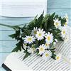LGEGE Fiori artificiali per esterni, 48 margherite bianche, finte ma realistiche al tatto, decorazione perfetta per casa, tavolo, portico, finestra, cucina, in vaso, cesto o vaso di fiori