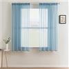 MIULEE Tende per Finestre Trasparenti con Occhielli Tende Voile per Camera da Letto Tende per Letto Matrimoniale Moderne 2 Pannelli Eleganti per Salotto Cameratta 140X160 CM Blu Grigio
