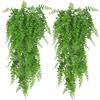 Huryfox Piante rampicanti artificiali Vite di felce - Decorazione pianta finta cadente con foglie d'edera per interni ed esterni, finta vegetazione verde per soggiorno, cucina, balconi, giardini