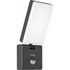 Oktaplex lighting, Lampada LED per esterni con sensore di movimento, 10 W, 800 lm, 3000 K, luce bianca calda, IP65, con sensore, colore antracite, lampada da parete per esterni