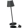 K-Bright lampada da tavolo ricaricabile in alluminio | 240LM | 3000K luce bianca calda da scrivania senza fili | interni/esterni con base di ricarica a contatto (Antracite)