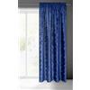 Eurofirany Adria - Tenda in velluto con nastro arricciato, effetto velluto, motivo geometrico, moderna, per soggiorno, camera da letto, porta del balcone, 140 x 270 cm, blu scuro, grigio, blu