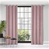 Eurofirany ELIZA Tenda Strutturale in Velluto con Occhielli - 1 Pz. Tenda Termica Isolante in Velluto, Opaca, Oscurante, Per cameretta, Soggiorno, 140x250 cm, Rosa Cipria