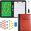 RoseFlower Cartella Tattica per Allenatore di Calcio, Lavagna Magnetica Calcio Attrezzatura da Allenamento con Penne, Gomma, Spazzola - Coach Board per Organizzazione Giocatori Tattiche e Strategie
