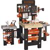 Smoby - Black+Decker - Mega Center - Banco da lavoro giocattolo fai da te - Meccanica, Idraulica, Verniciatura, Falegnameria - Molti accessori inclusi - Dai 3 anni - Prodotto in Francia