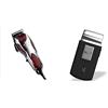 Wahl Magic Clip 5 Stars Series, Type STX Rasoio elettrico profesionale per capelli, red & Wahl 3615-0470 Mobile Shaver Rasoio Cordless, nero