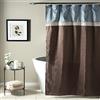 Lush Decor Terra Shower Curtain, Poliestere, Blue/Chocolate, 72 x 72 in.