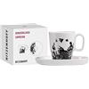 Ritzenhoff 3721001 Tazza da caffè espresso 95 ml - Serie Genussklasse No. 1 - Set con piattino, in porcellana - Pezzo di design