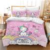 AVJWWD Set di Biancheria da Letto per Bambini, in Microfibra, con Motivo a Unicorno, con Stampa 3D, 3 Pezzi, con Chiusura a Strappo, Morbido per Ragazze (C, 220x240cm)