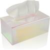 Dasher Products Scatola Porta Fazzoletti Rettangolare in Acrilico, per Tessuti Viso, Tovaglioli, Perfetta per Bagno, Scrivania, Controsoffitti, Vanità, Camera da Letto, Comodini (Rettangolo, Iridescente)