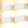 Cwycfw LED Applique da Parete Esterno 24W Bianche, 3000K, IP65, 4 Pezzi | Lampade da Parete Fascio Regolabile 0-120°, Alluminio,50.000h Vita, Bianco Caldo, Interno/Esterno, Design Moderno