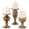 Sziqiqi Candelieri Portacandele Set di 3, Vintage Candelabri di Ferro Shabby Chic Candelabro Centro Tavola per Soggiorno Matrimonio Porta Candele per Decorazioni Natalizie, Marrone