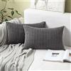 MIULEE Copricuscini 2 Pezzi Federa per Cuscino Granula Morbido Quadrato Decorazioni per Casa per Divano Sedia Camera da Letto Soggiorno Cucina in Misto Poliestere Unita Tinta 40X60 CM Grigio Scuro