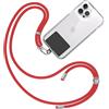 TBOC Cordino Catenella Laccio Strap Porta Cover [Rosso] con Toppa di Fissaggio [Nero] per Telefono Cellulare da Collo - Tracolla Catenina con cordini Accessori Telefoni Universale Laccetti