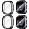 Suoman Diruite 4 Pezzi Cover per Fitbit Versa 4/Sense 2 Custodia Protettiva, HD Clear Protezione Totale Ultra Sottile TPU Pellicola Protettiva[Resistente Graffi]