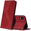 ZONNAVI Cover per Samsung Galaxy A10 / Galaxy M10, Flip Custodia Pelle PU con [Slot Cart] [Supporto Stand] [Magnetica], Cover a Libro Portafoglio per Samsung Galaxy A10 / Galaxy M10 (Rosso)