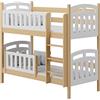 WFL GROUP Letto a Castello per Bambini Letto Singolo 90x190 90x200 80x160 cm Letto a Castello Per Bambini in Robusto Legno di Pino - 190x90 3ft - Pino Naturale