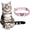 cobee Bling Heart Collare per gatti con campana, collare regolabile con cintura di sicurezza, collare per gatti e cani di piccola taglia (rosa)
