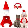Kiiwah 3 pezzi Vestiti per Cani Natal, Costume per Gatto con Mantello per Animali Domestici, Papillon Regolabile e Cappello Natalizio