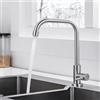 ONECE Rubinetto Cucina Solo Acqua Fredda, Rubinetti Monocomando Lavello Girevole a 360°, Aeratore Rimovibile, Acciaio Inox 304 Spazzolato