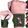 AQF Polsiere Palestra Supporto Sollevamenti Powerlifting Polsiera Allenamento Polsino per Pugno - Vendute al Paio e Taglia Unica Adatta a Tutti (Bianco & Rosso)