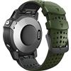 WIIKAI Cinturino Compatibile per Garmin Fenix 6X/6X Pro/5X/5X Plus/3/3HR Regolabile di Ricambio Bracciale.(Verde Militare Nero)