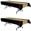 Beistle S57940-BKGDAZ2 Tovaglia nera e oro, 2 pezzi, plastica