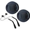 HUIPUXIANG Copriobiettivo da 55mm per Nikon AF-P (non AF-S) DX Nikkor 18-55mm f/3.5-5.6G VR,Sony FE 28-70mm f/3.5-5.6 OSS,Compatibile con Canon EF-M 11-22mm f/4-5.6 [2 pezzi]