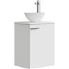 Baikal Set di mobili da bagno 45 cm. Include mobile con lavandino. Melamina 16 mm. Mobile montato. Piano di lavoro + lavandino. Senza Specchio 1 Porta Maniglia Orizzontale Bianco