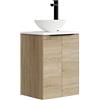 Baikal Set di mobili da bagno 45 cm. Include mobile con lavandino. Melamina 16 mm. Mobile montato. Piano di lavoro + lavandino. Senza Specchio 2 Porte Bardolino