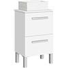 Baikal Mini, Legno Ceramica Melamina 16 Metallo, Bianco, Dos Cajones