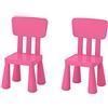 Ikea Mammut - Sedia per bambini per interni ed esterni, colore rosa, confezione da 2