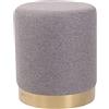 CLP Pouf Rotondo Nanning I Poggiapiedi Basso in Tessuto O Velluto I Sgabello da Salotto Comfort Design Moderno, Colore:Grigio, Materiale:Stoffa