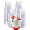 CYH 60 Pezzi Tazze Da Dessert Rotonde, 270ml Mini Bicchieri da Dessert in Plastica Trasparente, Ciotole da Dessert Riutilizzabile Finger Food Contenitori per Aperitivo Mousse Budino Dessert Gelato