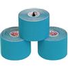 ALPIDEX Nastro Kinesiologico Tanti Colori 1/3/ 6/12 Rotoli 5 m x 5,0 cm E-Book Esempi Applicazione Tape Kinesiologico Muscolare Cerotto, Colore:luce blu, Quantità:3 rotolo