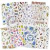 Mayplous 10 fogli Adesivo con trasferimento su sfregamento Adesivi per album Adesivi floreali Sticker decorativo pianta per Scrapbooking Diario Album Proiettili Riviste Arte e artigianato fai-da-te (Field)